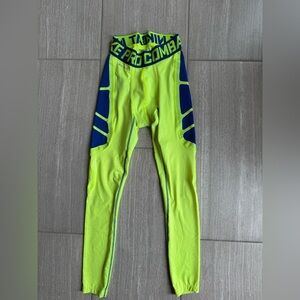Nike Kids Neon Green and Blue Leggings
